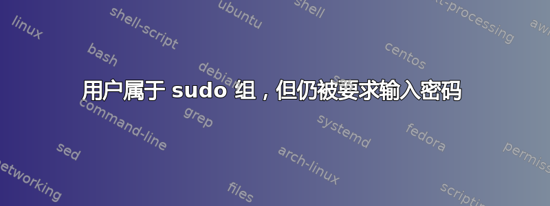 用户属于 sudo 组，但仍被要求输入密码