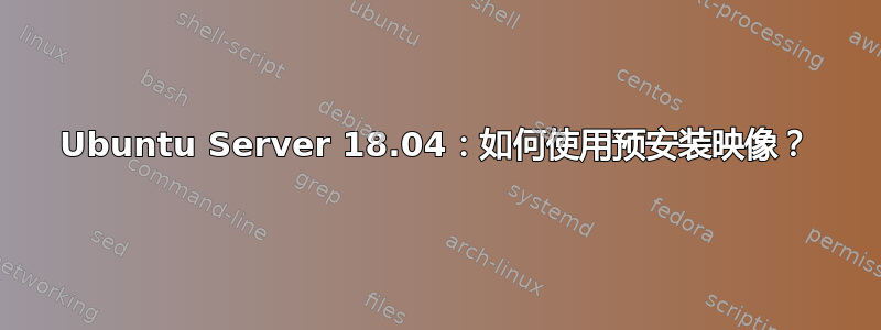 Ubuntu Server 18.04：如何使用预安装映像？