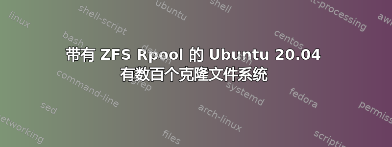 带有 ZFS Rpool 的 Ubuntu 20.04 有数百个克隆文件系统