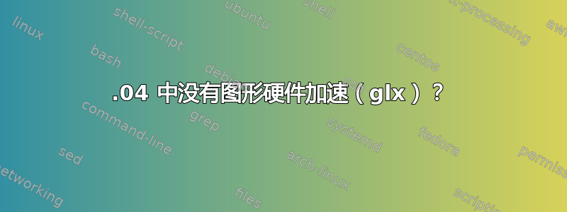 20.04 中没有图形硬件加速（glx）？