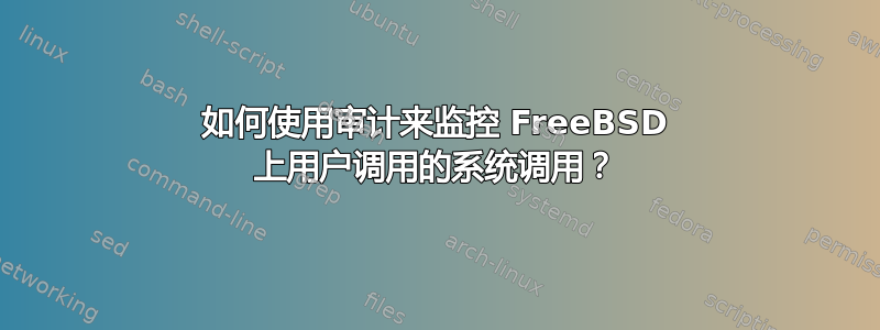 如何使用审计来监控 FreeBSD 上用户调用的系统调用？