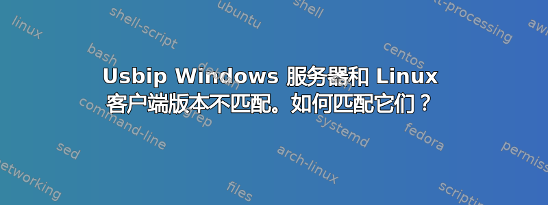 Usbip Windows 服务器和 Linux 客户端版本不匹配。如何匹配它们？