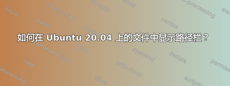 如何在 Ubuntu 20.04 上的文件中显示路径栏？