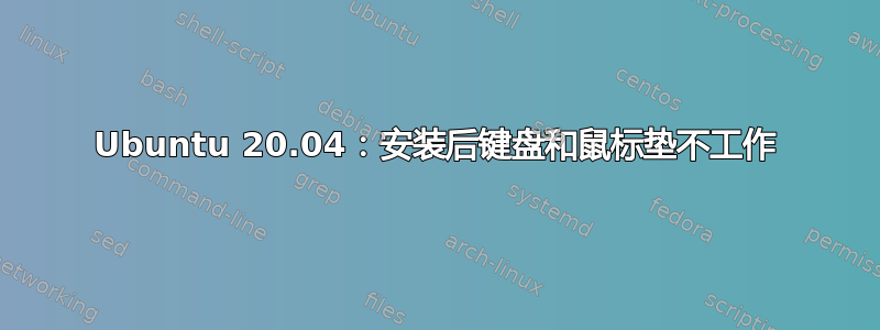 Ubuntu 20.04：安装后键盘和鼠标垫不工作