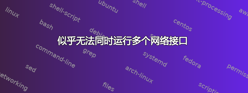 似乎无法同时运行多个网络接口