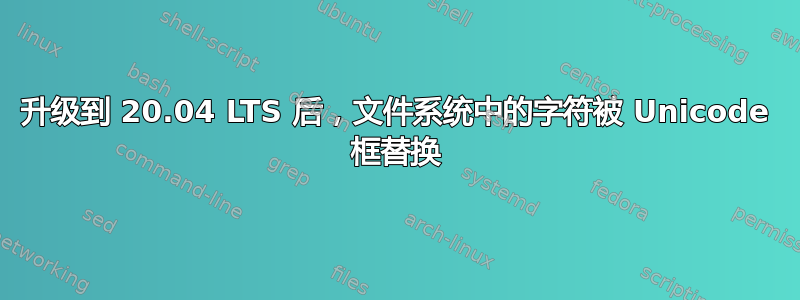 升级到 20.04 LTS 后，文件系统中的字符被 Unicode 框替换