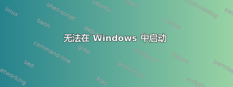 无法在 Windows 中启动