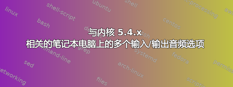 与内核 5.4.x 相关的笔记本电脑上的多个输入/输出音频选项