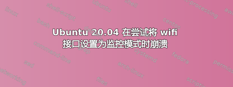 Ubuntu 20.04 在尝试将 wifi 接口设置为监控模式时崩溃