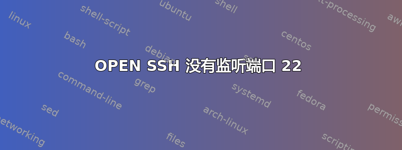 OPEN SSH 没有监听端口 22