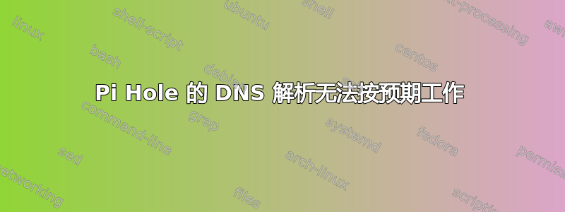 Pi Hole 的 DNS 解析无法按预期工作