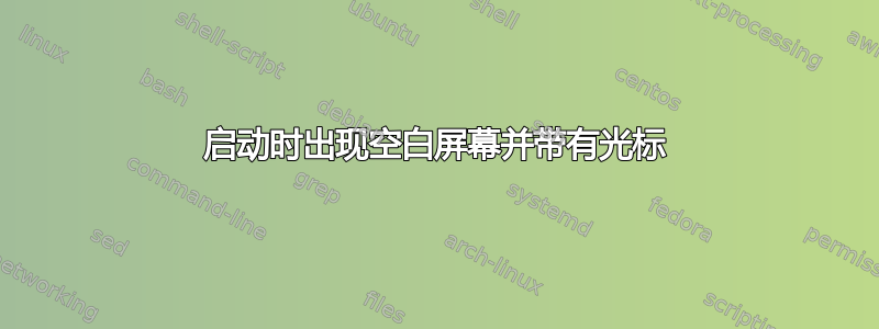 启动时出现空白屏幕并带有光标