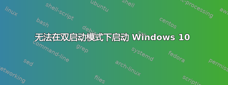 无法在双启动模式下启动 Windows 10