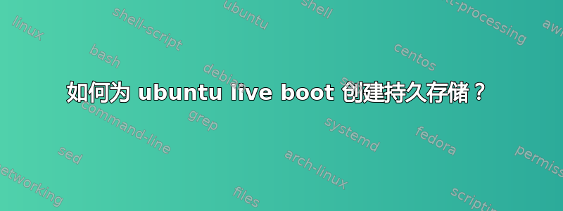 如何为 ubuntu live boot 创建持久存储？