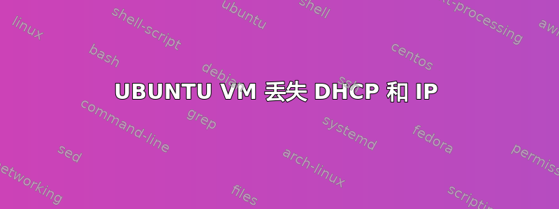 UBUNTU VM 丢失 DHCP 和 IP