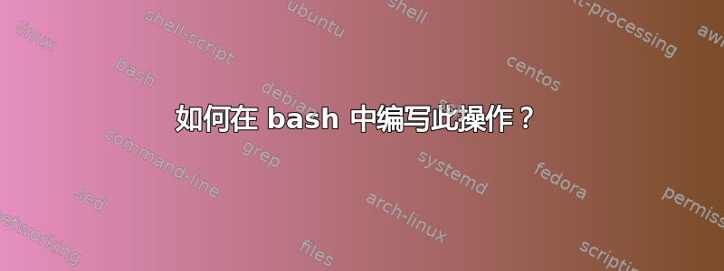 如何在 bash 中编写此操作？