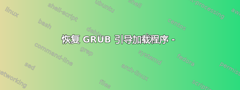 恢复 GRUB 引导加载程序 -