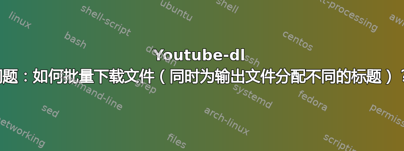 Youtube-dl 问题：如何批量下载文件（同时为输出文件分配不同的标题）？