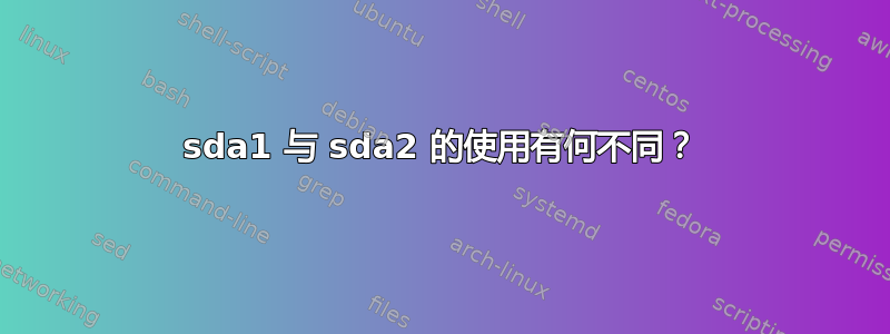 sda1 与 sda2 的使用有何不同？