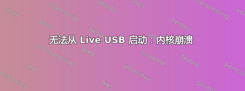 无法从 Live USB 启动：内核崩溃