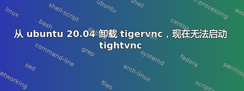 从 ubuntu 20.04 卸载 tigervnc，现在无法启动 tightvnc