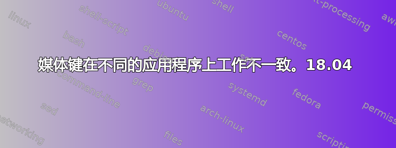 媒体键在不同的应用程序上工作不一致。18.04