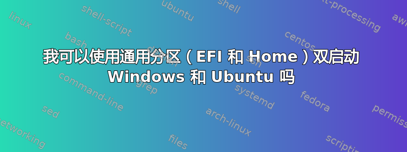 我可以使用通用分区（EFI 和 Home）双启动 Windows 和 Ubuntu 吗