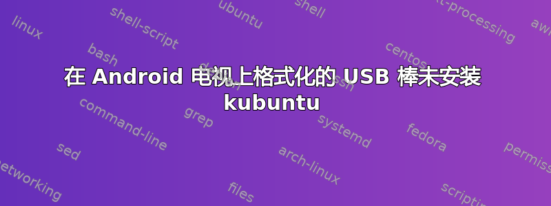 在 Android 电视上格式化的 USB 棒未安装 kubuntu