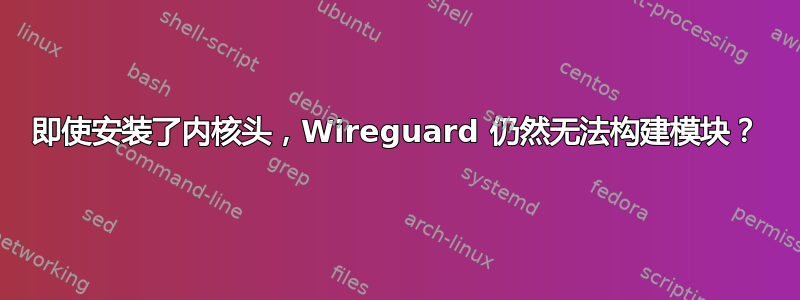 即使安装了内核头，Wireguard 仍然无法构建模块？