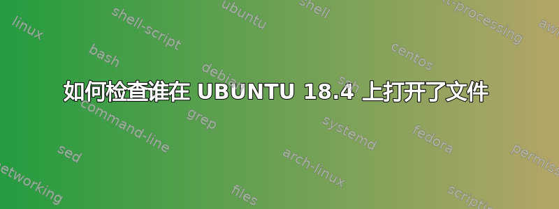 如何检查谁在 UBUNTU 18.4 上打开了文件