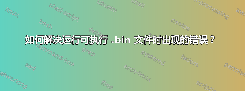 如何解决运行可执行 .bin 文件时出现的错误？