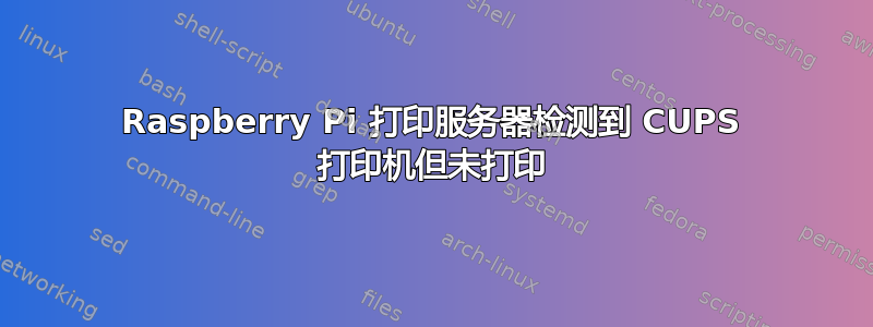 Raspberry Pi 打印服务器检测到 CUPS 打印机但未打印