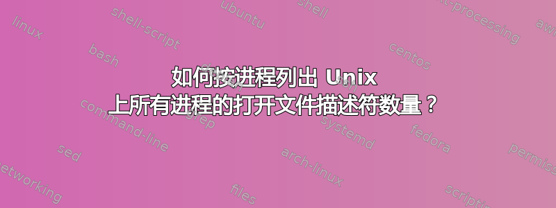 如何按进程列出 Unix 上所有进程的打开文件描述符数量？