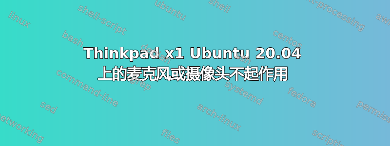 Thinkpad x1 Ubuntu 20.04 上的麦克风或摄像头不起作用