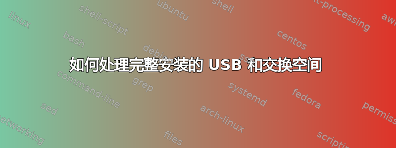 如何处理完整安装的 USB 和交换空间