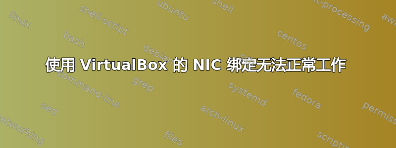 使用 VirtualBox 的 NIC 绑定无法正常工作