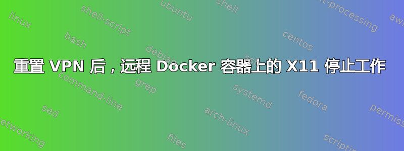 重置 VPN 后，远程 Docker 容器上的 X11 停止工作