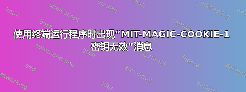 使用终端运行程序时出现“MIT-MAGIC-COOKIE-1 密钥无效”消息