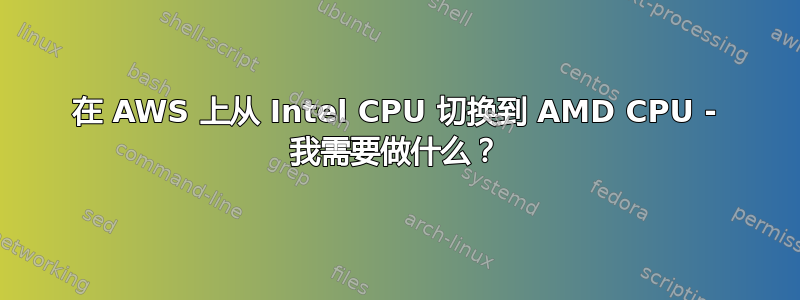 在 AWS 上从 Intel CPU 切换到 AMD CPU - 我需要做什么？