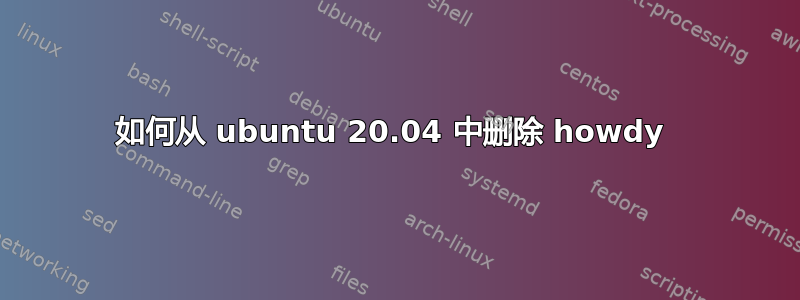 如何从 ubuntu 20.04 中删除 howdy 