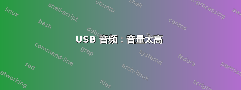 USB 音频：音量太高