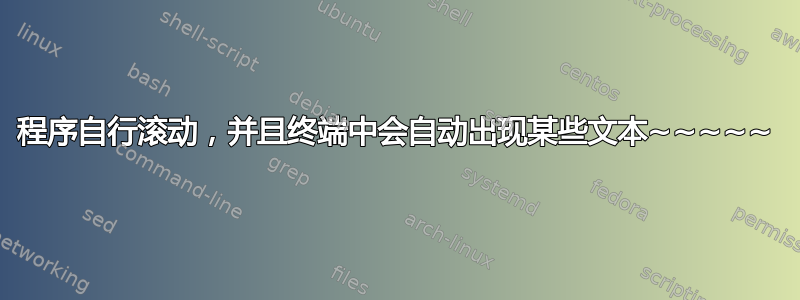 程序自行滚动，并且终端中会自动出现某些文本~~~~~