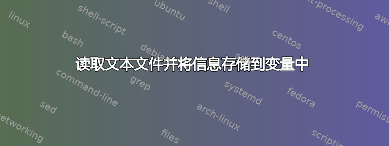 读取文本文件并将信息存储到变量中