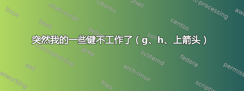 突然我的一些键不工作了（g、h、上箭头）