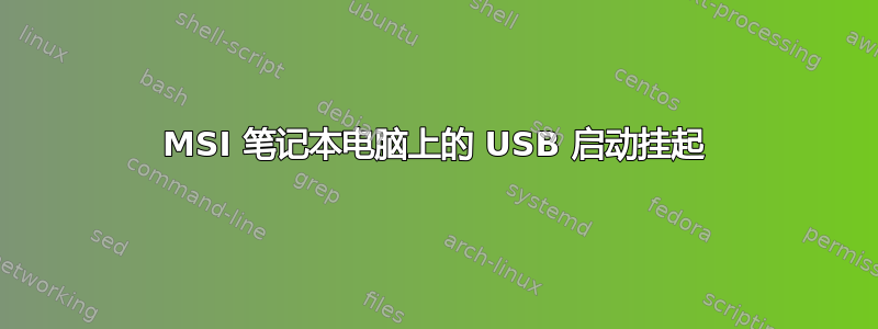 MSI 笔记本电脑上的 USB 启动挂起