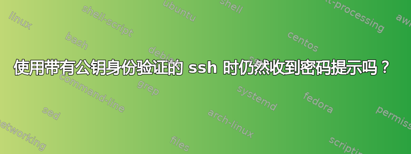 使用带有公钥身份验证的 ssh 时仍然收到密码提示吗？