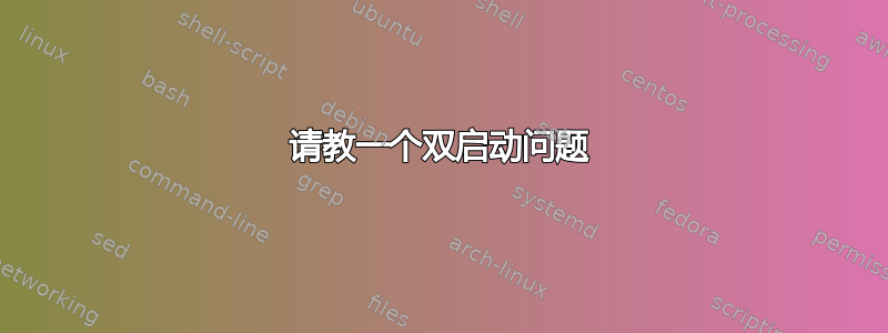 请教一个双启动问题