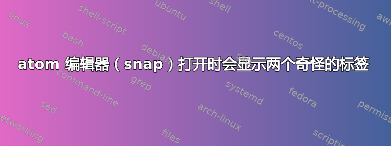 atom 编辑器（snap）打开时会显示两个奇怪的标签