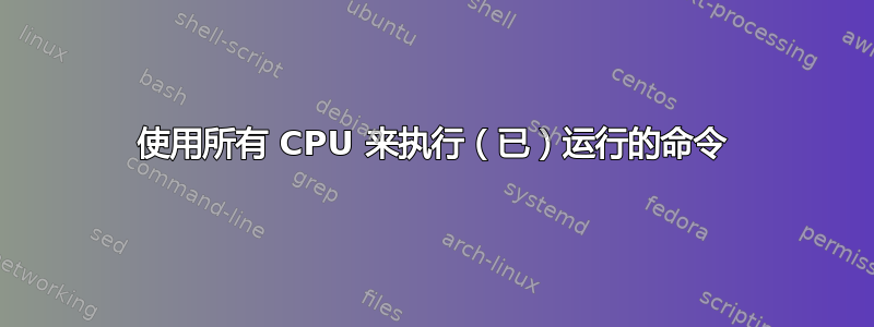 使用所有 CPU 来执行（已）运行的命令