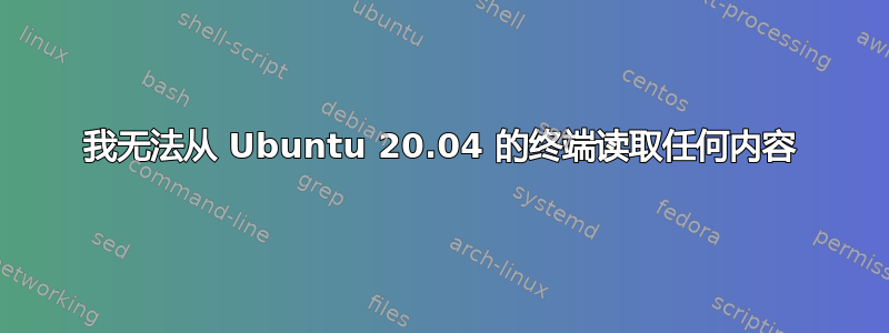 我无法从 Ubuntu 20.04 的终端读取任何内容